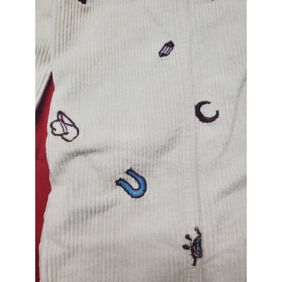 PacSun Desert Cowboy Corduroy Embroidered Baggy Cargo Elastic Waist Pant-Size S - Picture 6 of 14